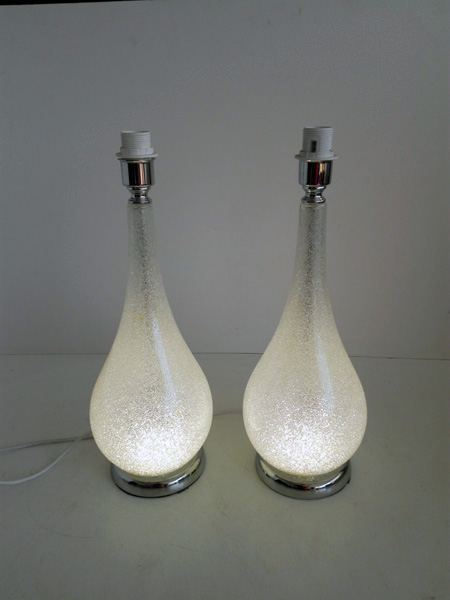 lampara sobremesa cristal metal 2u